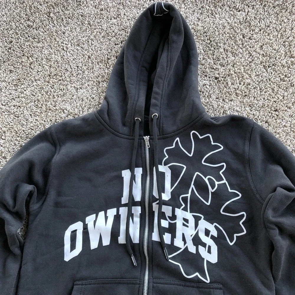 No Owners Full Zip Up Hoodie Adult Size S Lot of 2 Purple Black Crusaders Cross